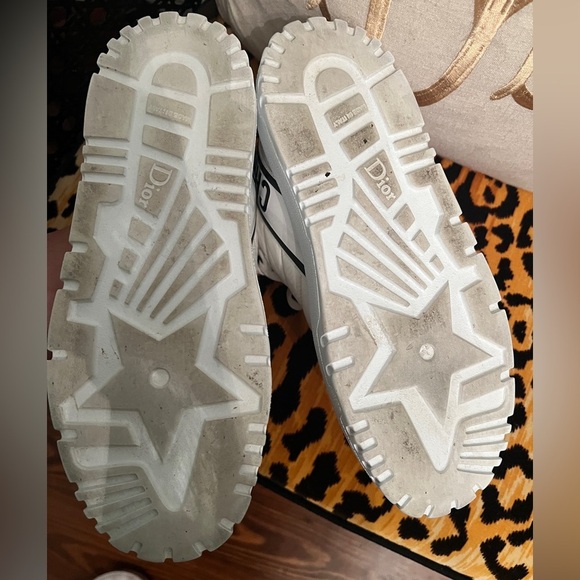 CHRISTIAN DIOR Nylon Fabric Womens D-Player High Top Sneakers White & Black - Picture 11 of 15